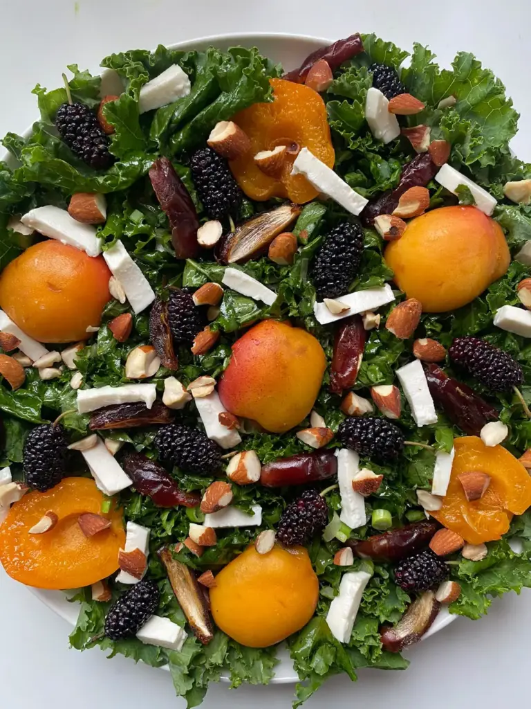 Apricot Kale Akkawi Salad