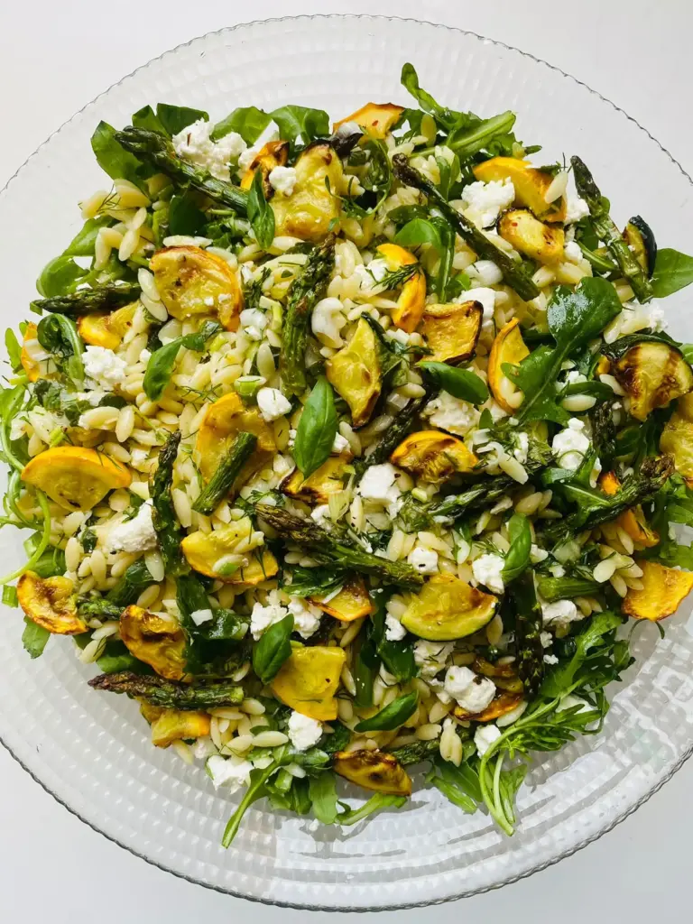 Zucchini Feta Orzo Bowl