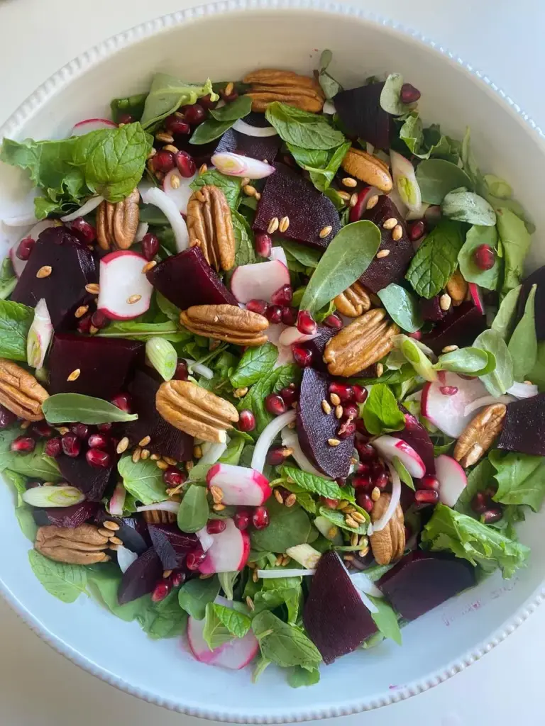 Beets Greens Pecans