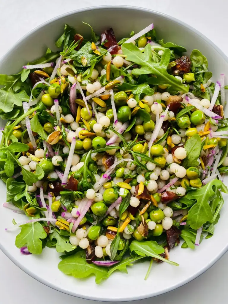 Moghrabieh Peas Arugula