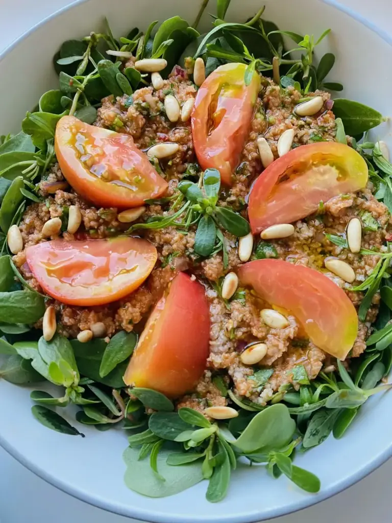 Purslane Rose Tomato Bulgur
