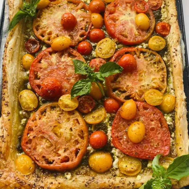 Tomato Ricotta Basil Tart